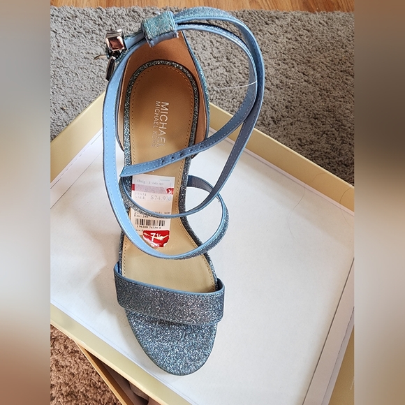 Micheal Kors Women's Astrid Colorblock Glitter Ankle-Strap Sandals - Blue - Picture 9 of 17